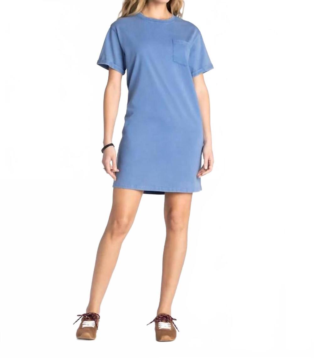 NEW THREAD & SUPPLY kick back t-shirt dress in denim blue